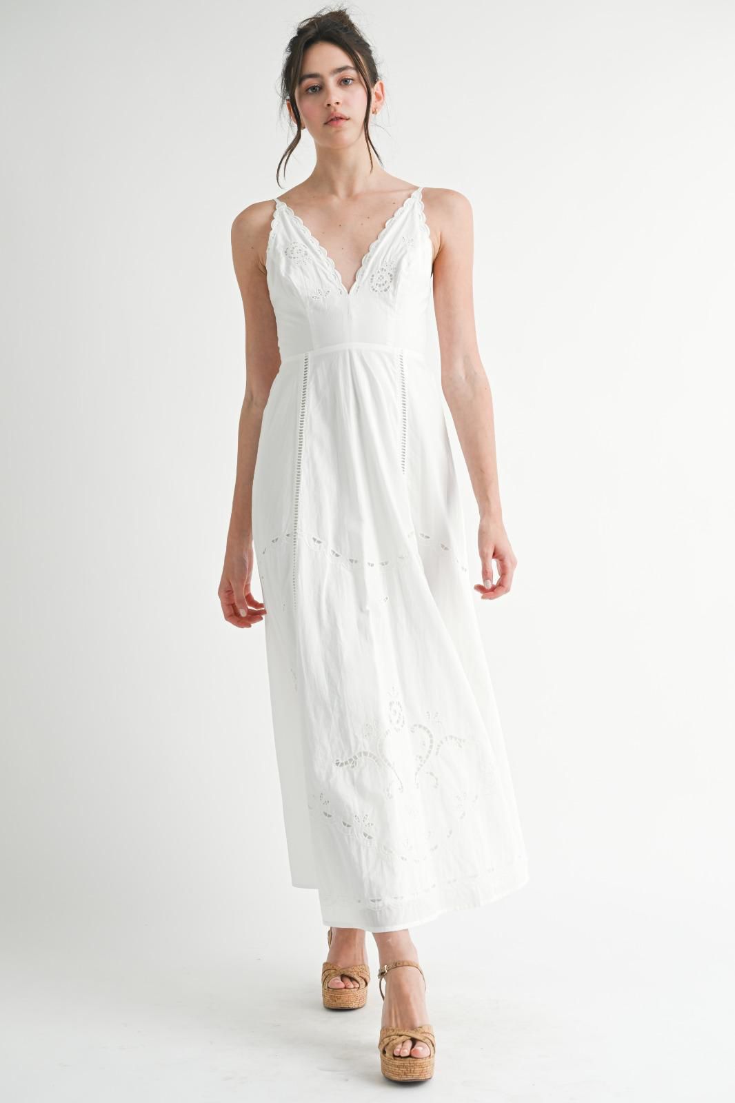 White Embroidered Dress – Mable