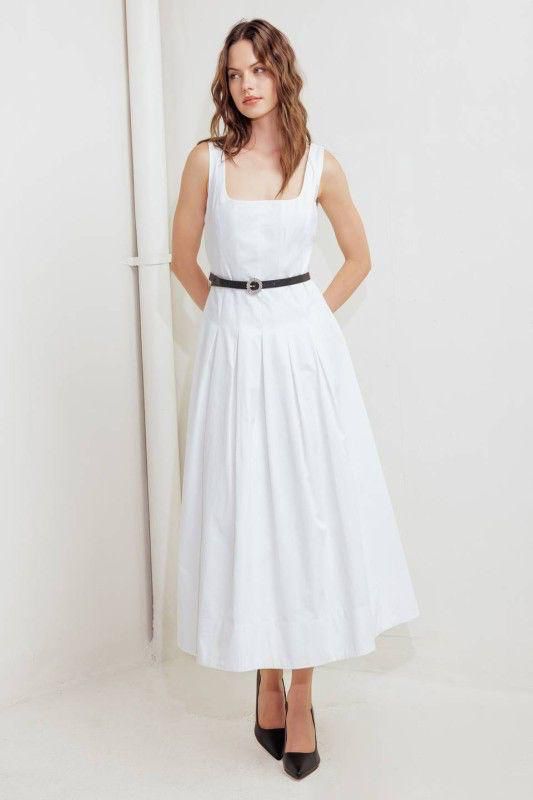 White Pleated Dress – FREEMARKET