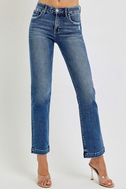 Relaxed Straight Distressed Jeans – RISEN