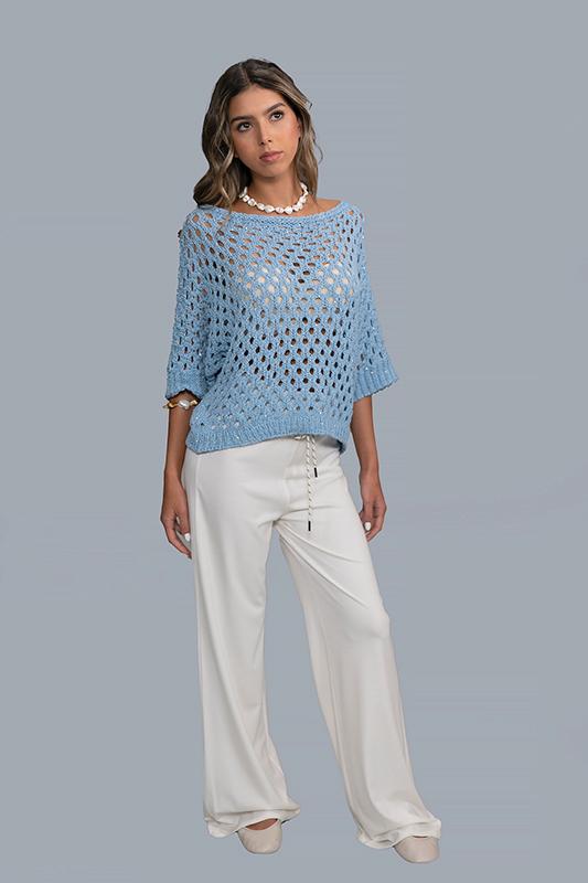Laminated Openwork Blouse - Brend