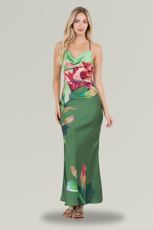 Halter Neck Dress with Open Back